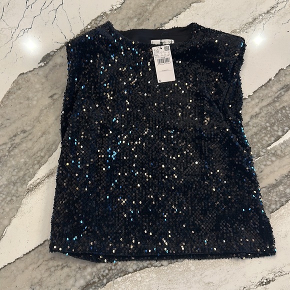 NWT Mango black sequin top. Size M/L - Picture 7 of 9